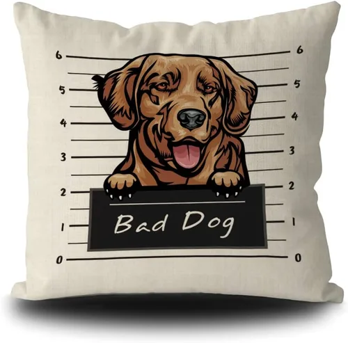 Vista 11 de Fundas de almohada de perro pastor alemán de 16 x 16 pulgadas, decoración de animales de perro malo, fundas de almohada de lino para sofá
