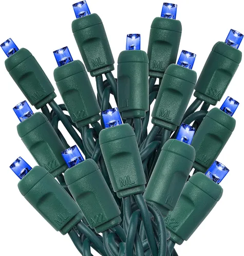Vista 16 de HLO Lighting Luces de Navidad LED verde azulado de 0.197 in Mini luces LED de Navidad de gran angular para uso en interiores y exteriores 70
