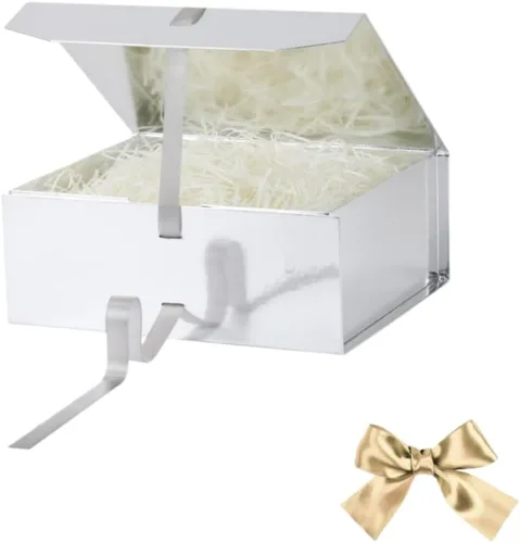 Vista 59 de GoooodGift Caja de regalo grande azul, 1 paquete de 13.5 x 11 x 5.3 pulgadas, caja de regalo de lujo para regalos con tapa de cierre magnético