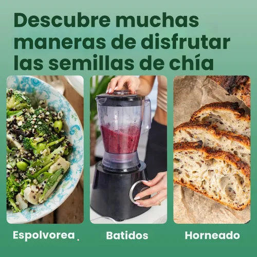 Vista 6 de Sanar Naturals Semillas de chía - Suplemento de omega-3, proteína, fibra - Apoyo GLP-1 - Apto para dieta keto y paleo - Vegano, sin transgénicos
