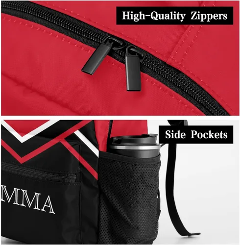 Vista 5 de Mochila de animadora amarilla brillante con texto de nombre para mujeres y hombres, Mochila 15, 12.2(L)x5.9(W)x16.5(H)inch