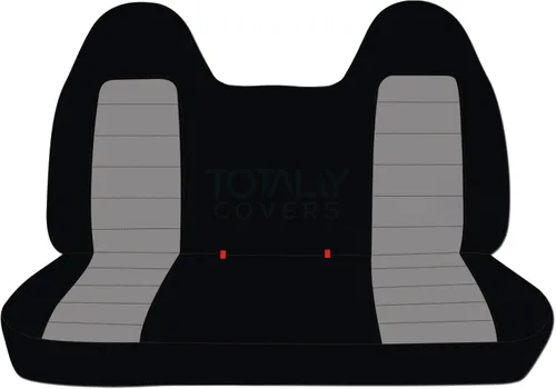 Vista 24 de Totally Covers Compatible con Ford F-150 F-250 F-350 1992-1998 Fundas de Asientos de Camión de Dos Tonos (Banco Sólido Delantero/Trasero) con/sin