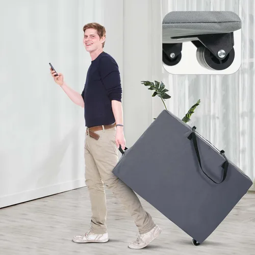 Vista 5 de Cuddly Nest Bolsa de Almacenamiento para Colchón Plegable con Ruedas y Asas - Contenedor de Almacenamiento Resistente 900D que se Ajusta a Colchón