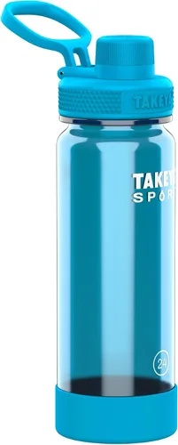 Vista 7 de Takeya Tritan - Botella de agua deportiva con tapa de boquilla - Sin BPA y apta para lavavajillas - Botella reutilizable con asa de tapa - Botella