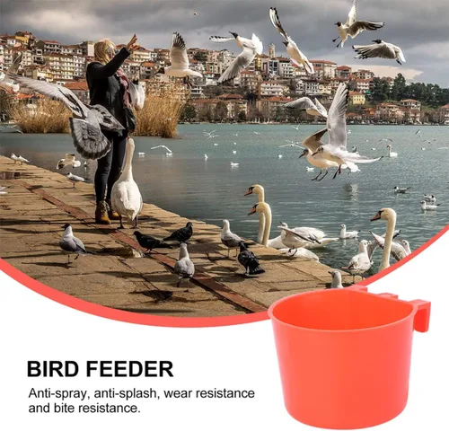 Vista 3 de ULTECHNOVO Vasos de alimentación para pájaros, 12 unidades, platos, pájaros, animales, jaula de alimentación, colgante, cacatúa, agua, animales
