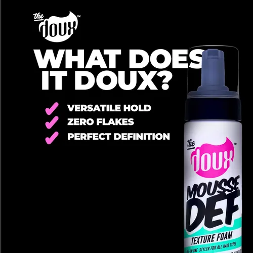 Vista 6 de The Doux Mousse multiusos para cabello rizado, espuma con textura The Doux Mousse Def para peinar, definición de rizos, volumen y brillo