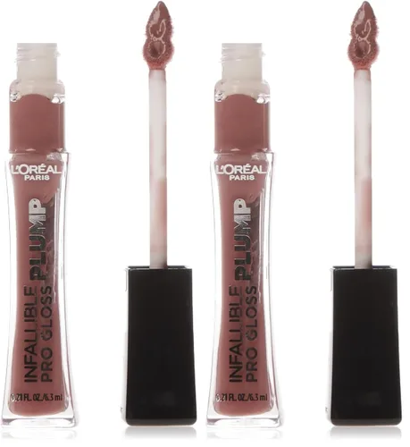 Vista 14 de L'Oréal Paris Infallible Pro Gloss Plump - Brillo labial con ácido hialurónico, brillo voluminizador de larga duración, los labios se ven Blossom