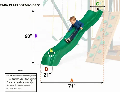 Vista 2 de Swing-N-Slide Ws 5032 Olympus Wave Slide - Tobogán de plástico de 2 piezas para cubiertas de 5 pies, color azul