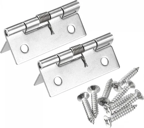 Vista 6 de uxcell Bisagras cargadas por resorte, 1" bisagra de cierre automático de acero inoxidable 304 para gabinete 2pcs