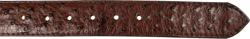 Vista 6 de Paquete Cinturón y Cartera de Piel de Avestruz Genuina Exótica Color Marrón