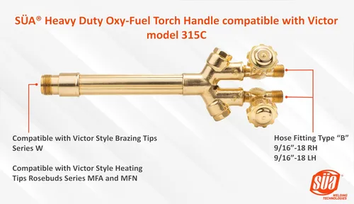 Vista 2 de SÜA - Mango de antorcha Oxy-Fuel de alta resistencia compatible con Victor modelo 315C