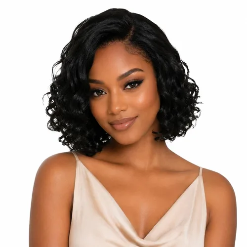 Vista 14 de Pelucas de cabello humano rizado profundo, parte lateral, encaje frontal precortado, encaje frontal para usar y llevar, peluca sin pegamento