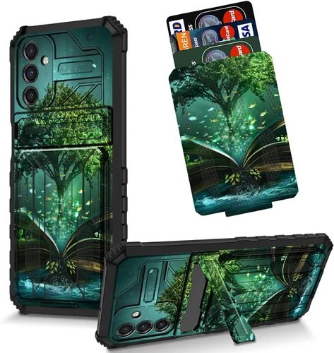 Vista 71 de Funda para Galaxy S21 FE 5G 2022 con soporte, funda de doble capa de policarbonato duro de TPU suave, estampado de vaca, estampado animal