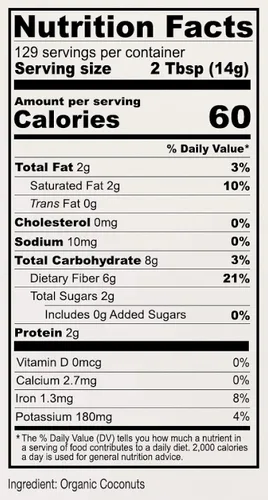 Vista 3 de Harina de Coco Orgánica de Anthony's, 4 lb, Probada por Lotes Sin Gluten, Sin OGM, Vegana, Apta para Keto