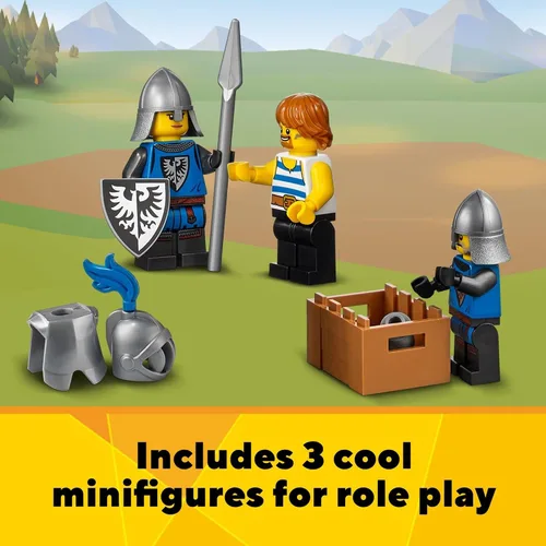 Vista 7 de LEGO Creator 3 en 1 - Juguete de castillo medieval que se transforma de castillo a torre en mercado, incluye figura de esqueleto y dragón, con 3