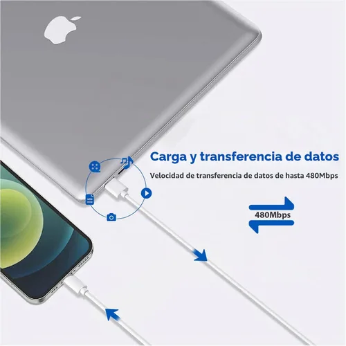 Vista 4 de Cargador rápido para iPhone, Cargador para iPhone 14 [Certificado MFi de Apple] Cargador de pared USB C súper rápido para iPhone con cable Lightning