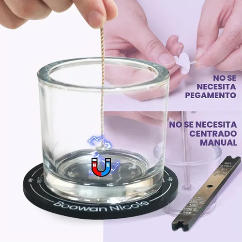 Vista 3 de BOOWAN NICOLE Herramienta Universal de Centrado y Ajuste de Mechas para Hacer Velas - Centra y Ajusta las Mechas en 1 Segundo, Soporte de Mechas
