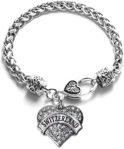Vista 175 de Inspired Silver - Pulsera de plata con dije de corazón pavé con joyas de circonita cúbica