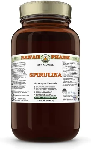 Vista 9 de Hawaii Pharm Extracto de algas espirulina sin alcohol, 2 onzas líquidas