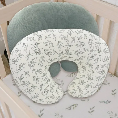 Vista 7 de Funda de almohada de lactancia, paquete de 2 fundas extraíbles de muselina de algodón para almohadas de lactancia, funda de almohada ultrasuave