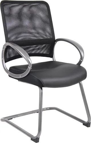 Vista 10 de Boss Office Products Silla de trabajo con respaldo de malla con acabado de peltre en negro