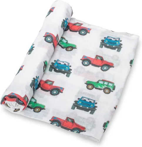 Vista 18 de LollyBanks Manta de Envolver, Manta de Bebé 100% Algodón, Manta de Envolver de Muselina Suave 47 x 47 Pulgadas, Manta de Bebé Neutra para Niños