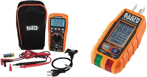 Vista 8 de Klein Tools ET270 Multiprobador digital de rango automático, AC/DC, resistencia y kit de herramientas de búsqueda de disyuntores 80016