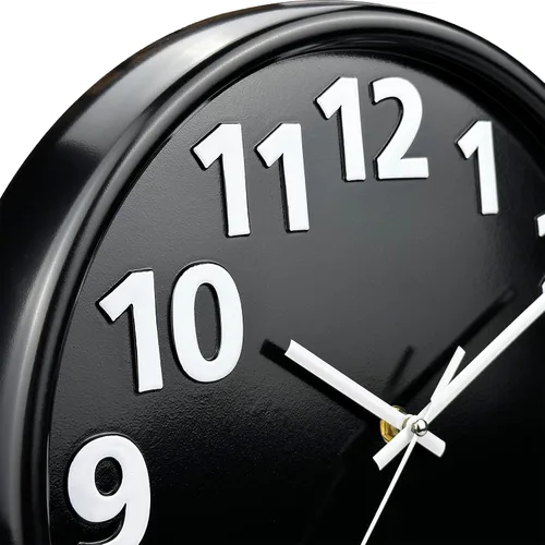 Vista 6 de Plumeet - Reloj de pared de 12 pulgadas, relojes de pared silenciosos, funciona con pilas, de cuarzo sin tictac, estilo moderno, adecuado