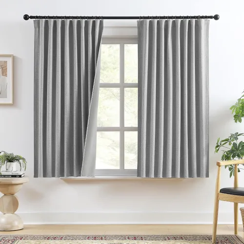 Vista 32 de RAIN CITY 2 paneles de cortinas extra anchas de 96 pulgadas de largo, de Beige