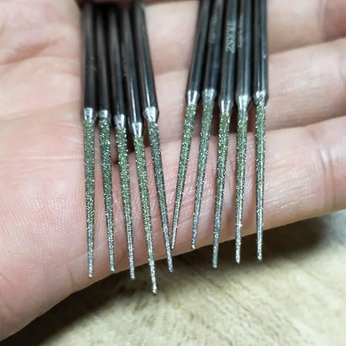 Vista 6 de 10 rebabas de cono de diamante con agujero expansible de vástago Brocas de expansión de diamante con forma de cono solitario de 0.1 in para ágata