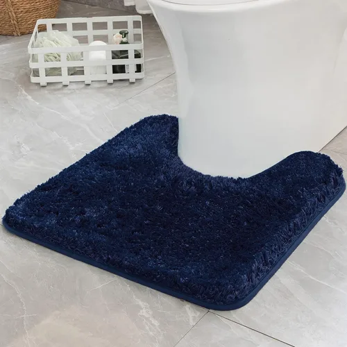 Vista 122 de MIULEE Alfombras de baño negras de microfibra suave y pequeña, 16 x 24