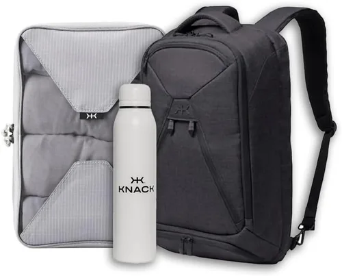 Vista 12 de Mochila portátil de viaje y trabajo ampliable de dos en uno de Knack, aprobada por la TSA, Aleación gris.