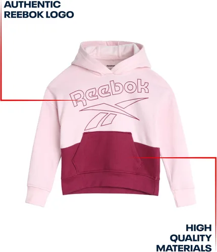 Vista 5 de Reebok Girls' Legging Set - 2 Piece Performance Fleece Hoodie Sweatshirt and Leggings - Active Set for ToddlersGirls, 2T-6X