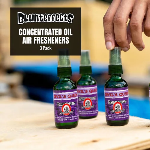 Vista 2 de Blunteffects Blunt Effects - Ambientador 100% concentrado para coche/hogar Oder Neutralizing Spray (paquete de 3) [Elige el aroma] (Devil's Queen)