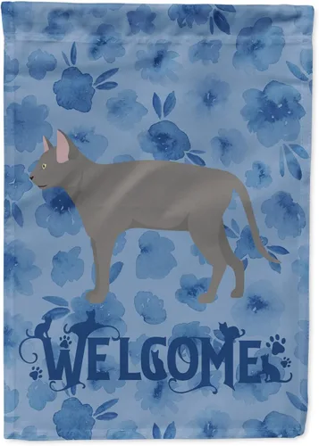 Vista 307 de Caroline's Treasures CK4813CHF - Bandera de bienvenida con gato abisinio azul, manga grande, para porche, para colgar en la pared, poliéster