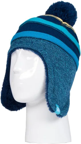 Vista 2 de Heat Holders - Gorro de invierno con pompones y manoplas con forro térmico para niños con orejeras.