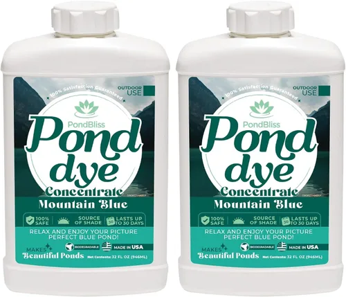 Vista 9 de Mountain Blue Pond Dye, Fish Safe Concentrado de 1 acre para estanques ornamentales y ganaderos - Tinte líquido de 1 cuarto de galón (32 onzas)