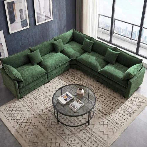 Vista 13 de Juego de sofá de felpilla Cloud de 77 pulgadas con almohadas, sofá biplaza de asiento profundo para apartamentos, ahorro de espacio de 2 plazas