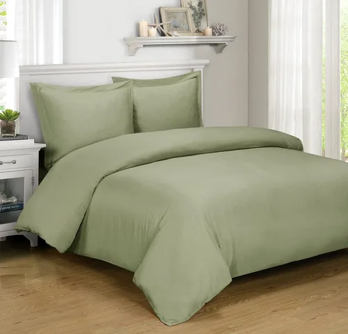 Vista 7 de Royal Hotel Bedding Juego de funda de edredón de viscosa derivada de bambú de lujo con edredón alternativo de plumón, 4 piezas, tamaño matrimonial