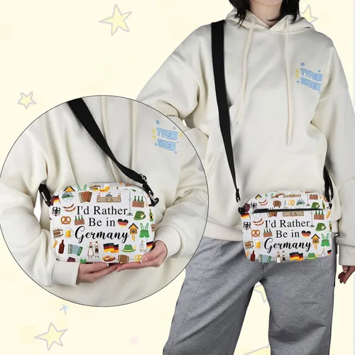 Vista 4 de PWHAOO Bolsa de maquillaje de viaje de Alemania, preferiría estar en Alemania, bolsa de cosméticos para vacaciones - Regalo de recuerdo, Más bien