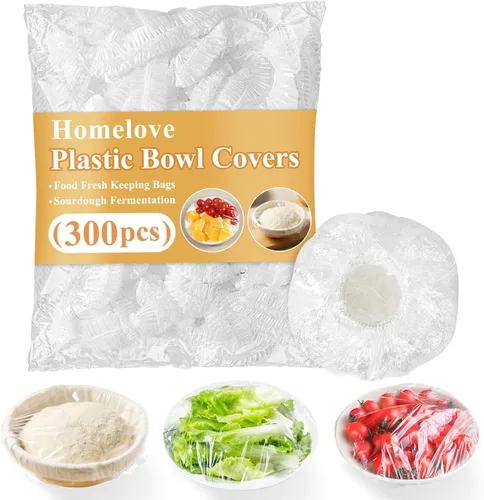 Vista 8 de Homelove 100 fundas para tazones a prueba de pan, envoltura de plástico grande para alimentos, masa madre, pan, horneado, elástico, reutilizable