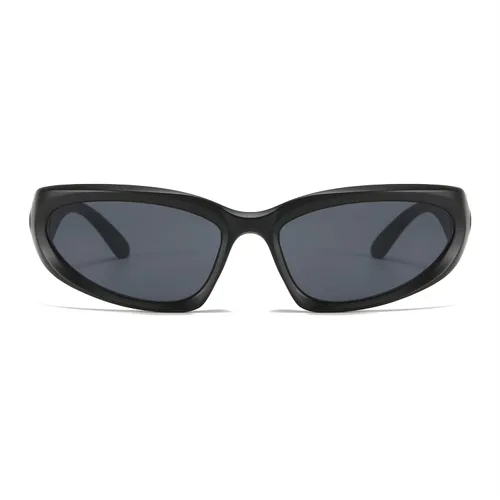 Vista 2 de Gafas de sol envolventes de moda para mujeres y hombres, Y2K Futuristic Swift Ovalado, polarizados, lentes deportivos tintados