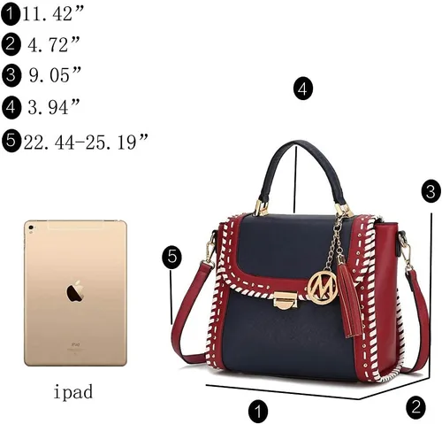 Vista 4 de MKF - Bolso bandolera para mujer, de piel sintética, con asa superior