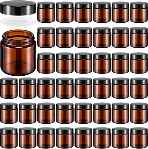 Vista 51 de Norme 24 Frascos de Vidrio de 4 oz con Tapas Herméticos Redondos a Prueba de Fugas Frascos Cosméticos Vacíos con Revestimientos Internos en la Tapa