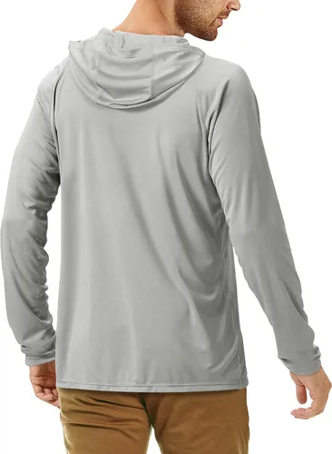 Vista 3 de Roadbox - Camisetas de pesca para hombres, FPU +50, de manga larga, con protección solar, con máscarasin máscara, para uso en exteriores, senderismo