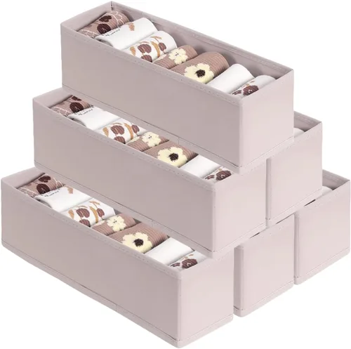 Vista 9 de MURRI&MURRDI Mini organizador plegable para cajones de ropa, 6 piezas, organizador de cajones de tela estrecho para guardería, pequeños contenedores