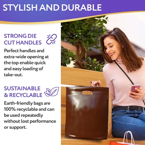 Vista 4 de Bolsas de compras de HDPE con mango troquelado APQ