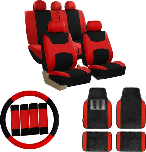 Vista 14 de FH Group FH-FB030115 Combo Set: Fundas de asiento de tela ligera y brisa (Aptas para bolsa de aire y división) W. FH2033 + F14407 Alfombrillas