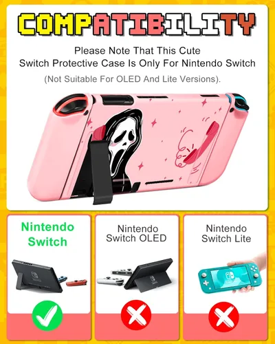 Vista 2 de Xinocy Kit de accesorios de almacenamiento 9 en 1 para Nintendo Switch con funda de transporte de viaje, funda protectora para interruptor+soporte