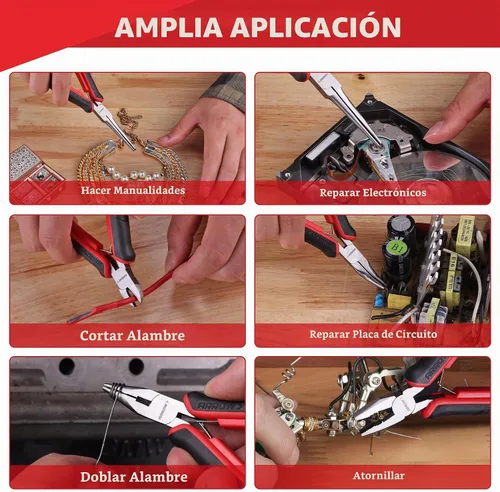 Vista 8 de Arrow - Juego de alicates pequeños, 6 piezas de alicates de joyería de precisión para manualidades